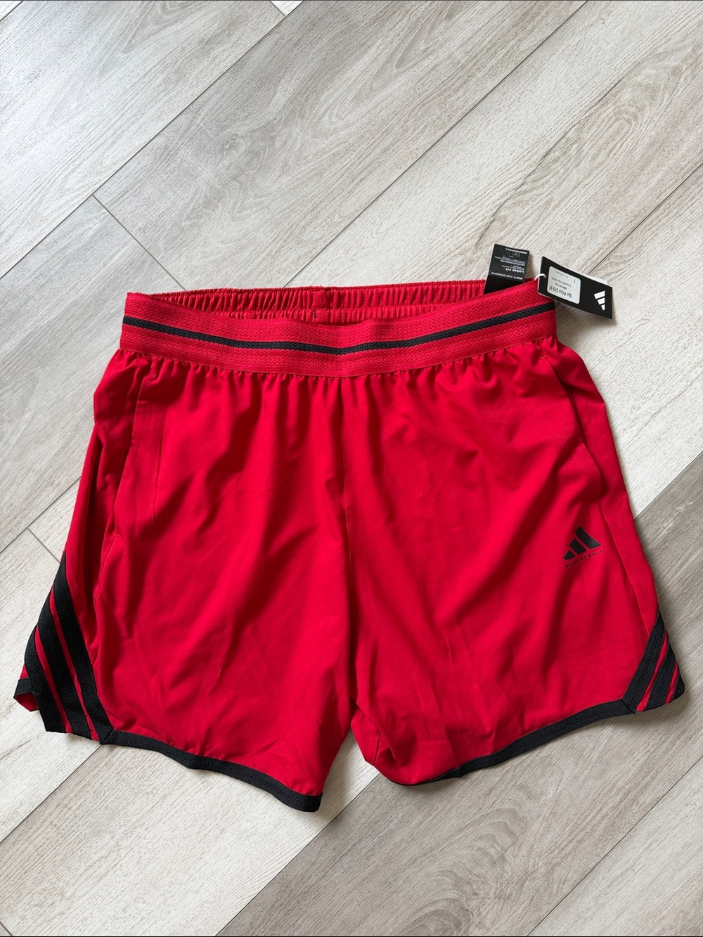 adidas Red Men's Athletic Shorts with Black Accents